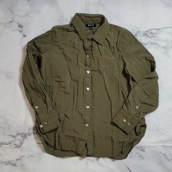 Madewell Green Button Up Shirt - Picture 1 of 6